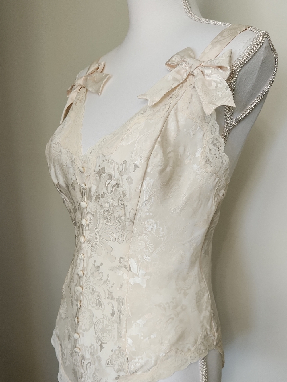 Victoria's Secret 80s Gold Label Champagne Teddy Bodysuit Bridal Vintage Size M - Picture 4 of 16